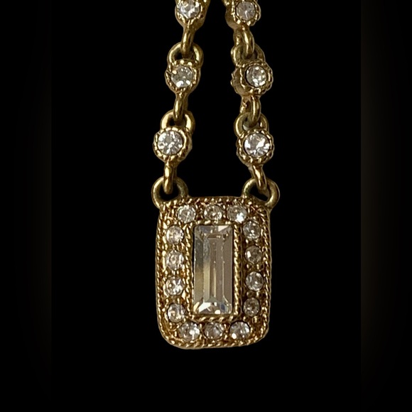 GIVENCHY Designer Gold Plated Cubic Zirconia Crystal Woman’s Necklace Luxury - Picture 3 of 12